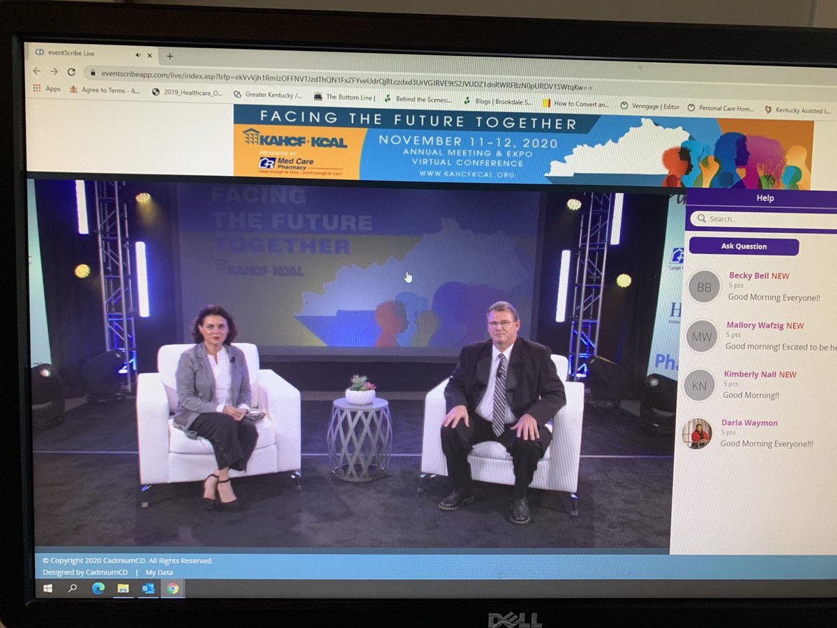 Kentucky_CARE's tweet photo. The second day of our virtual annual meeting & expo has started! Our keynote speaker, Scott Friedman, is helping us stay positive, see the humor in life, and create our own future. Looking forward to a full day of great education sessions & chats with exhibitors
#KAHCFgoesvirtual https://t.co/0dQP88Cl3e