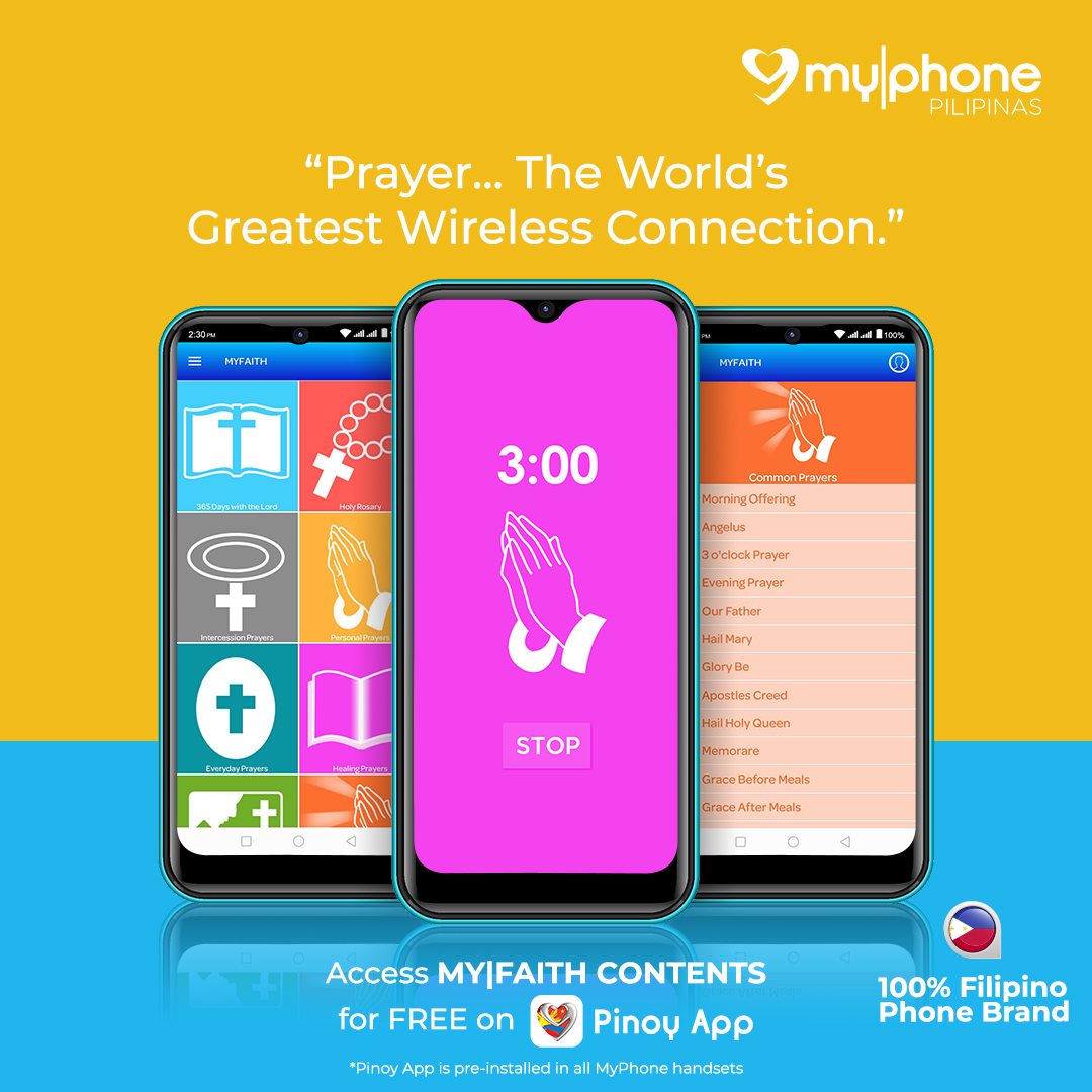 MyPhoneOfficial's tweet photo. Sa mga panahong may kinahaharap tayong pagsubok sa buhay, access the strongest weapon in your MyPhone; PRAYERS 🙏 

#MyPhonePrayers #PinoyApp https://t.co/CzUXZCqshK