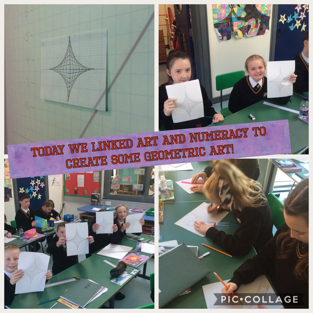 ctrps1's tweet photo. Some work involving bar charts and geometric art from P6D today. #crosscurricularskills #p6d #CTR https://t.co/azbaclqWQb