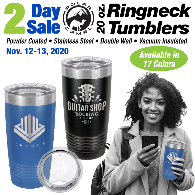 jdsindustries's tweet photo. 20 oz. Polar Camel Ringneck Tumblers are on sale NOW. These High Endurance Tumblers make great personalized gifts! Save on 17 colors during this week's 2 Day Sale! Nov. 12-13, 2020.

Login to shop: https://t.co/E3rXI1k1js
Become a JDS customer: https://t.co/BRiuN39A2n https://t.co/HLngvwK61Z
