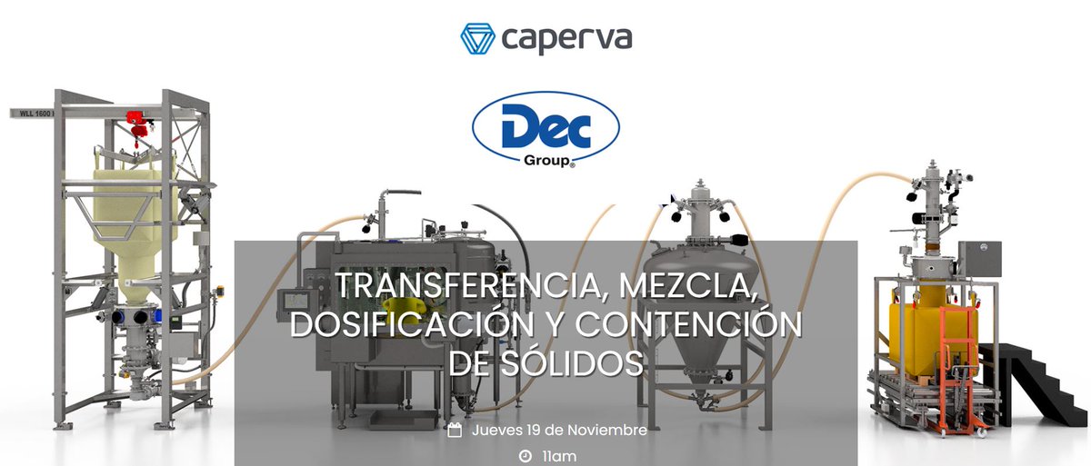 Caperva's tweet photo. Don't hesitate to join our next webinar.
- Solid charge in pressurized reactors
- Containment technologies being implemented in the chemical industry
- Most challenging applications in the pharmaceutical industry

And much more...

Register now for free:
https://t.co/CM4AyBu3nL https://t.co/appjVhSWJQ