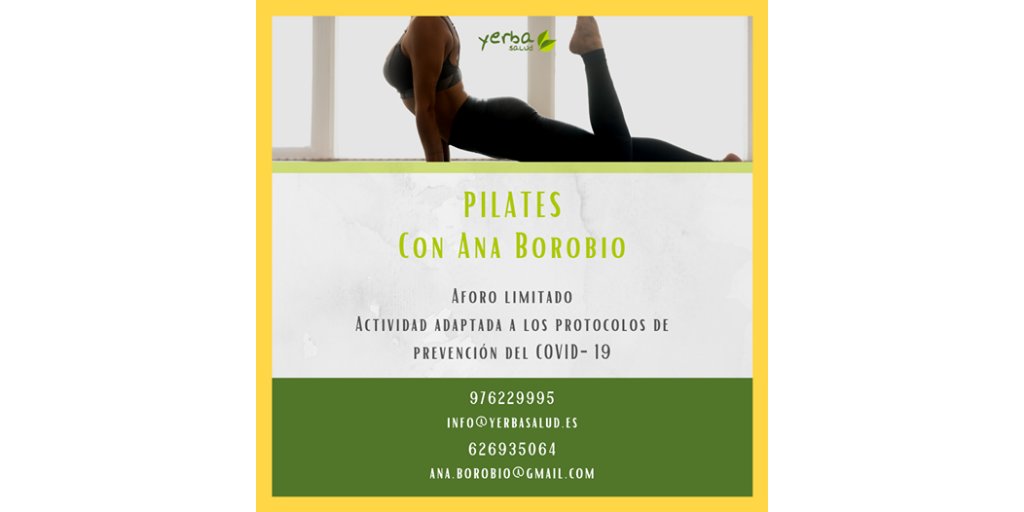 yerbasalud's tweet photo. ¡Clases de pilates  Consciente con Ana Borobio! 🤩
¿Quién se apunta?
¡Llámanos o escríbenos y te informaremos! 💚 https://t.co/IjrzuxMnyX