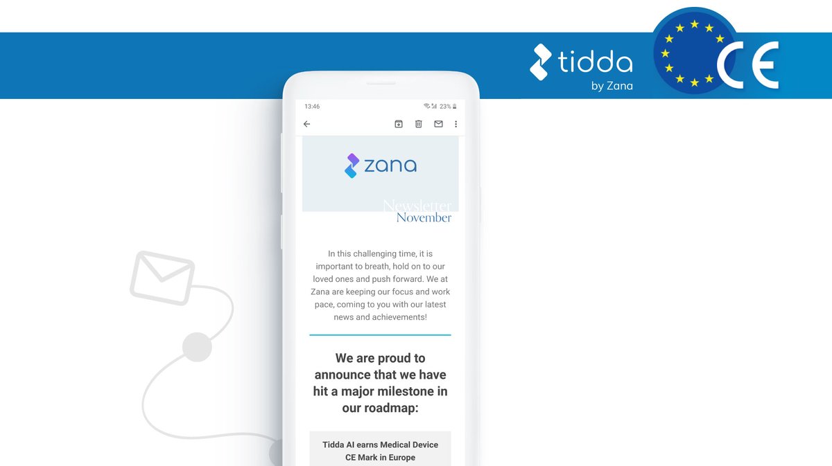 Tidda AI 𝗲𝗮𝗿𝗻𝘀 𝗠𝗲𝗱𝗶𝗰𝗮𝗹 𝗗𝗲𝘃𝗶𝗰𝗲 𝗖𝗘 𝗠𝗮𝗿𝗸 𝗶𝗻 𝗘𝘂𝗿𝗼𝗽𝗲
We just dropped this month's newsletter where your will read our announcement, reviews from our users, and company updates.
Read our newsletter, subscribe and stay healthy he.al/3ktzADT