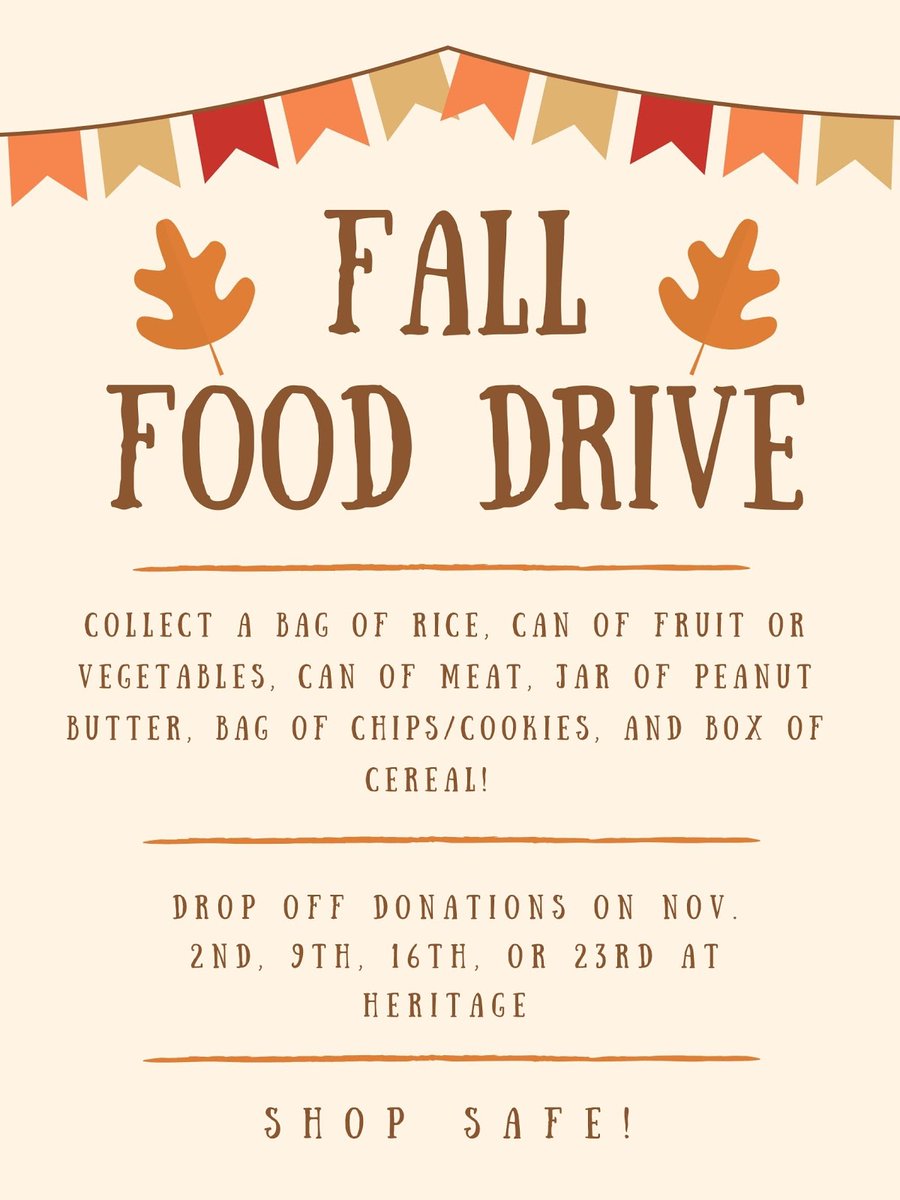 Join us for our Fall Food Drive, all proceeds will go to the Tri-Area Ministry Food Pantry! 
#ImpactThroughAction