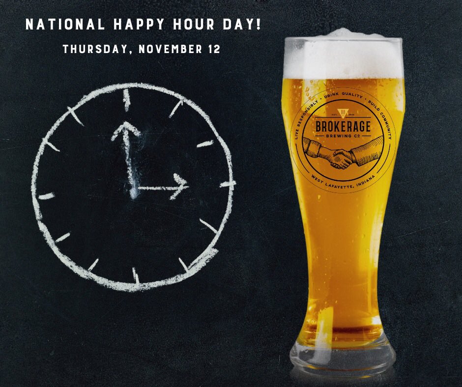 BrokerageBrewCo's tweet photo. We don’t make this stuff up! It’s always 5 o’clock somewhere, right? 🍻 Stop by BBCo and pick up some of your favorite growlers and crowlers and kick back this evening! https://t.co/oEaaPg4JK0