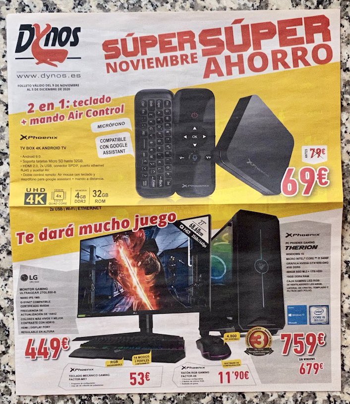 nLineaConTeruel's tweet image. Ofertas en DYNOS Teruel, válidas hasta el día 5 de Diciembre. #Dynos #informatica #telefonia #consumibles #impresoras #pequeñoelectrodomestico.