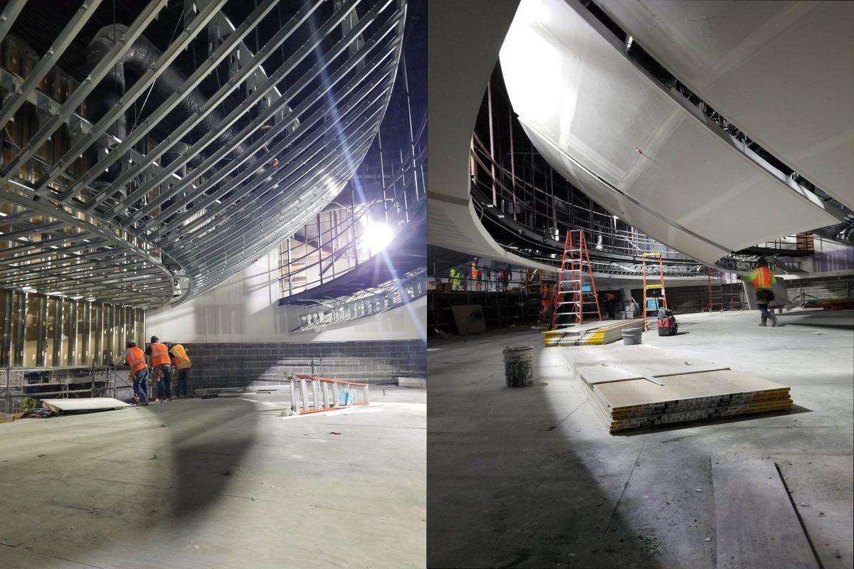 erastructural's tweet photo. #tbt - Acoustical ceiling clouds installation at Bellaire High School in Bellaire, TX - an #eraproject with @RadiusTrack
#structuralengineering #structuralengineers #structuraldesign #structuraldesigners #stem https://t.co/Gml0KQK5TQ