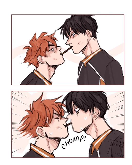 Kagehina does the pocky challenge - they ended up winning first place (thanks to tsukki)

#haikyuu #kagehina 