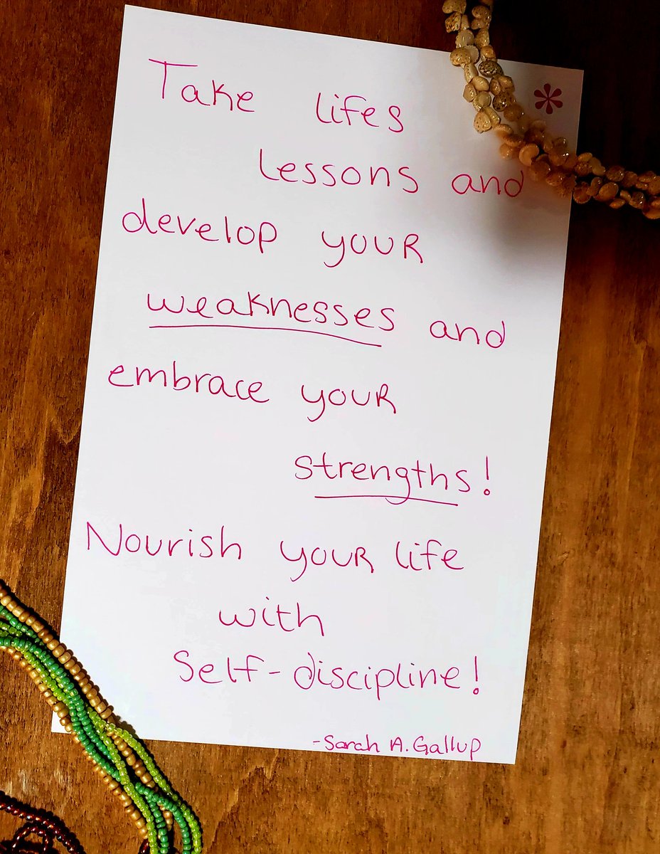 SarahGallup13's tweet image. #strengths #weakness #developThem #life #nourish #youareEnough #selfdisipline #lessons #live #HappyThursday 
🤎