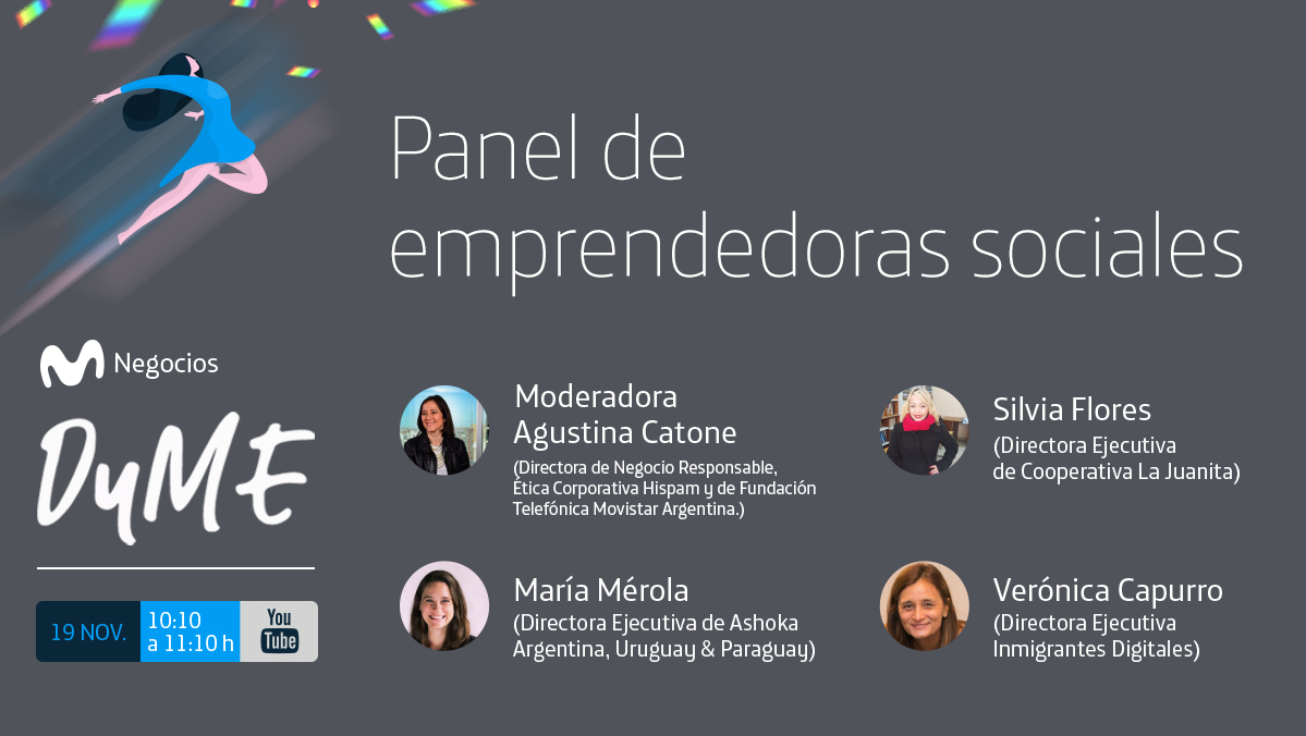 MoviEmpresasArg's tweet photo. 🤩Falta muy poco para #DyME, el encuentro online y #gratito por el #DíaInternacionalDeLaMujerEmprendedora. 

Conocé a las protagonistas de nuestro panel de emprendedoras sociales: @silviafloreslj, @merymerola
y Vero Capurro. 

📆19/11, 10 hs.

Registrate👉🏻https://t.co/u2GMccJ1fL https://t.co/Fa2WXKOZuz