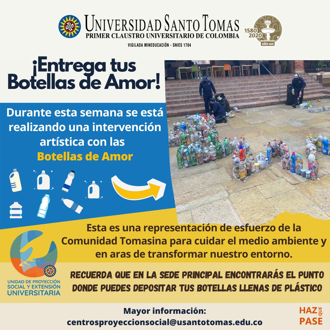 santotobogota's tweet photo. 🗣🧏🏻‍♂️ ¡Con tu ayuda lo lograremos!🙌🏻🙋🏻‍♂️

¡Tomasino más que una obligación, reciclar es una necesidad para contribuir al planeta! ♻️

Ayúdanos a recolectar botellas plásticas.

@usta_rsu

#USTAProyecciónSocial #CPSCazucá #EsTiempoDeSembrar https://t.co/HFWcFKfoJ9