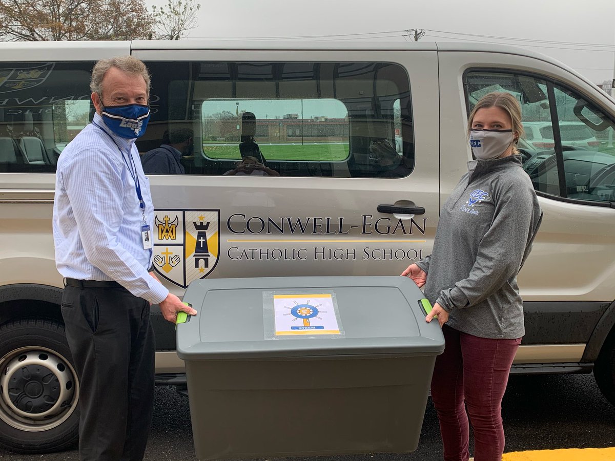 CEC’s STEEM team is on their way to our partner elementary schools to drop off their STEM activity kits! The STEEM initiative (Science, Technology, Engineering, EAST, &amp; Math) aims to provide valuable resources to our local partner schools and challenge future Eagles! 🧬🧪💻 #SOAR