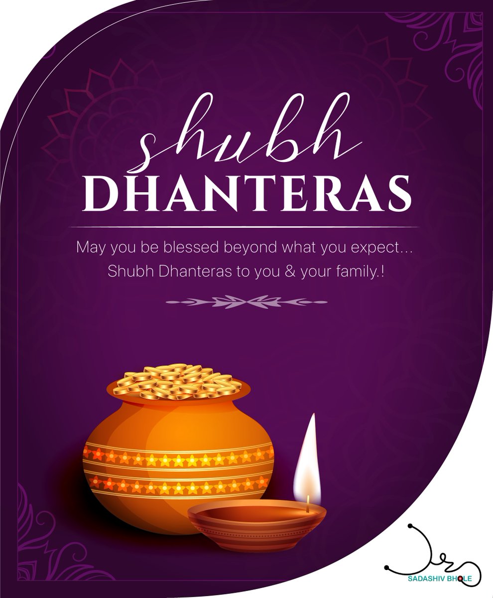 DoctorSadashiv's tweet photo. I wish you be blessed with safe, happy and healthy Dhanteras.

 #drsadashivbhole #doctor #urologist #medlife #happydiwali #festivaloflights #saynotocrackers #surgeon #healthydiwali #safediwali #besafe https://t.co/GNBURXP7lw