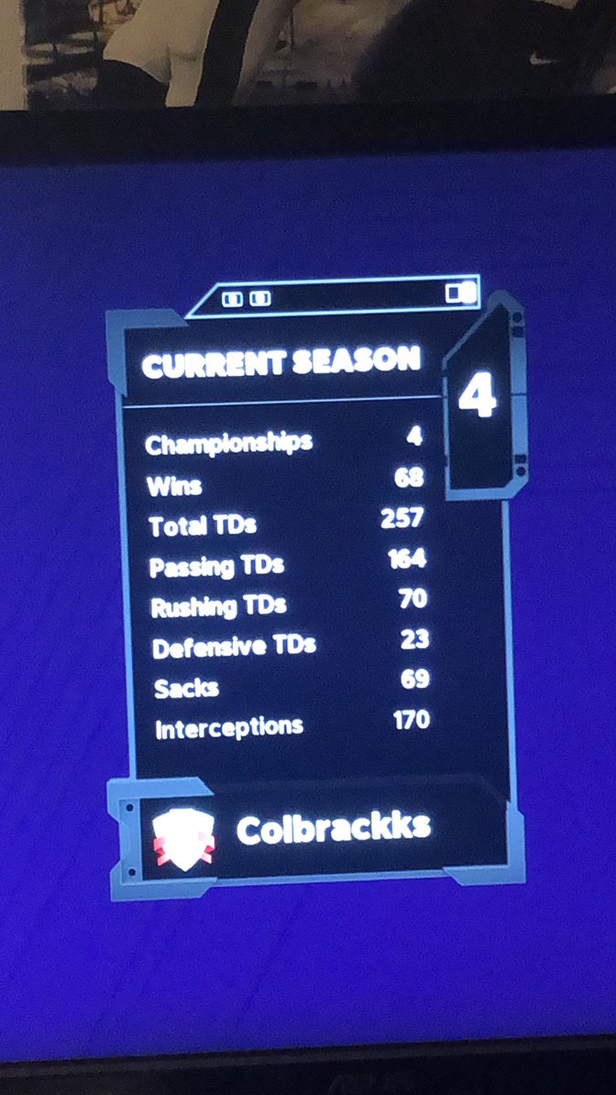 colbrackks's tweet photo. Letsss goo !! Just won my 4th championship 🏆🏆🏆🏆 68-30 Quick little 6-0 run 🏃🏻 #mutdraft #championship #madden21 https://t.co/QtzamzI8WD