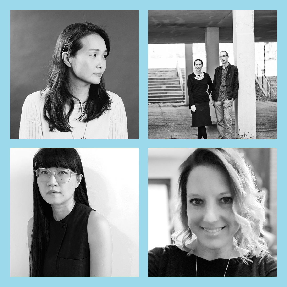 Clockwise, from top left: Jei Jeeyea Kim of Indiana University, Lola Sheppard of University of Waterloo and Mason White of University of Toronto, Ang Li of Northeastern University, and 
Natalie Yates of Ball State University.
