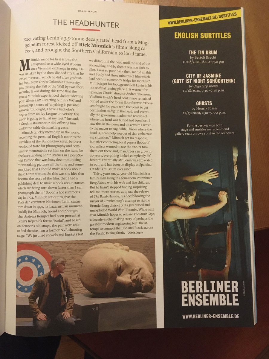 rickminnich's tweet photo. It's official: I'm now "The Headhunter". #Exberliner magazine chose me as one of five Americans to portray in its November USA special edition. https://t.co/GBFXMsl5Tv