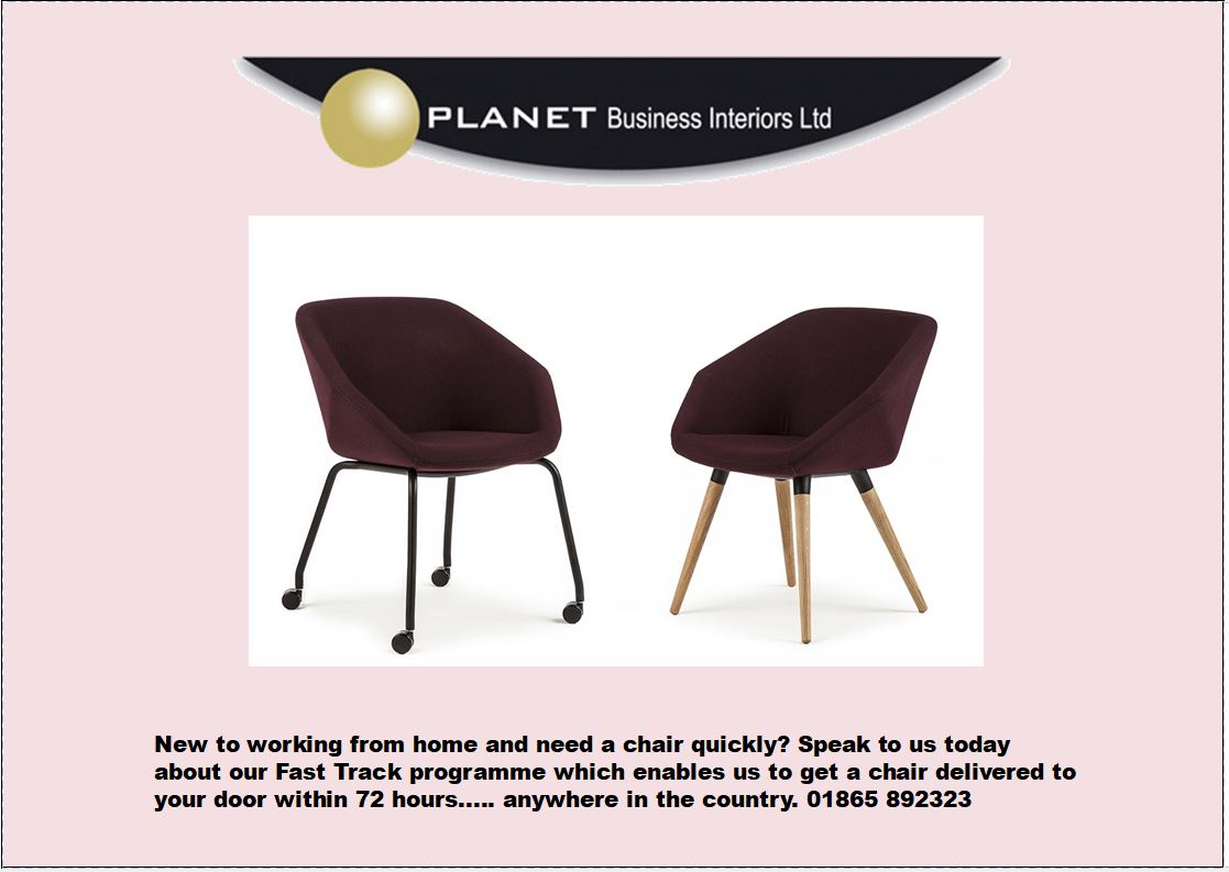 planetbusint's tweet photo. New to working from home and need a chair quickly? Speak to us today about our Fast Track programme which enables us to get a chair delivered to your door within 72 hours..... anywhere in the country. 01865 892323 https://t.co/gsXZWHf9Ad https://t.co/TQ6QiNuYte