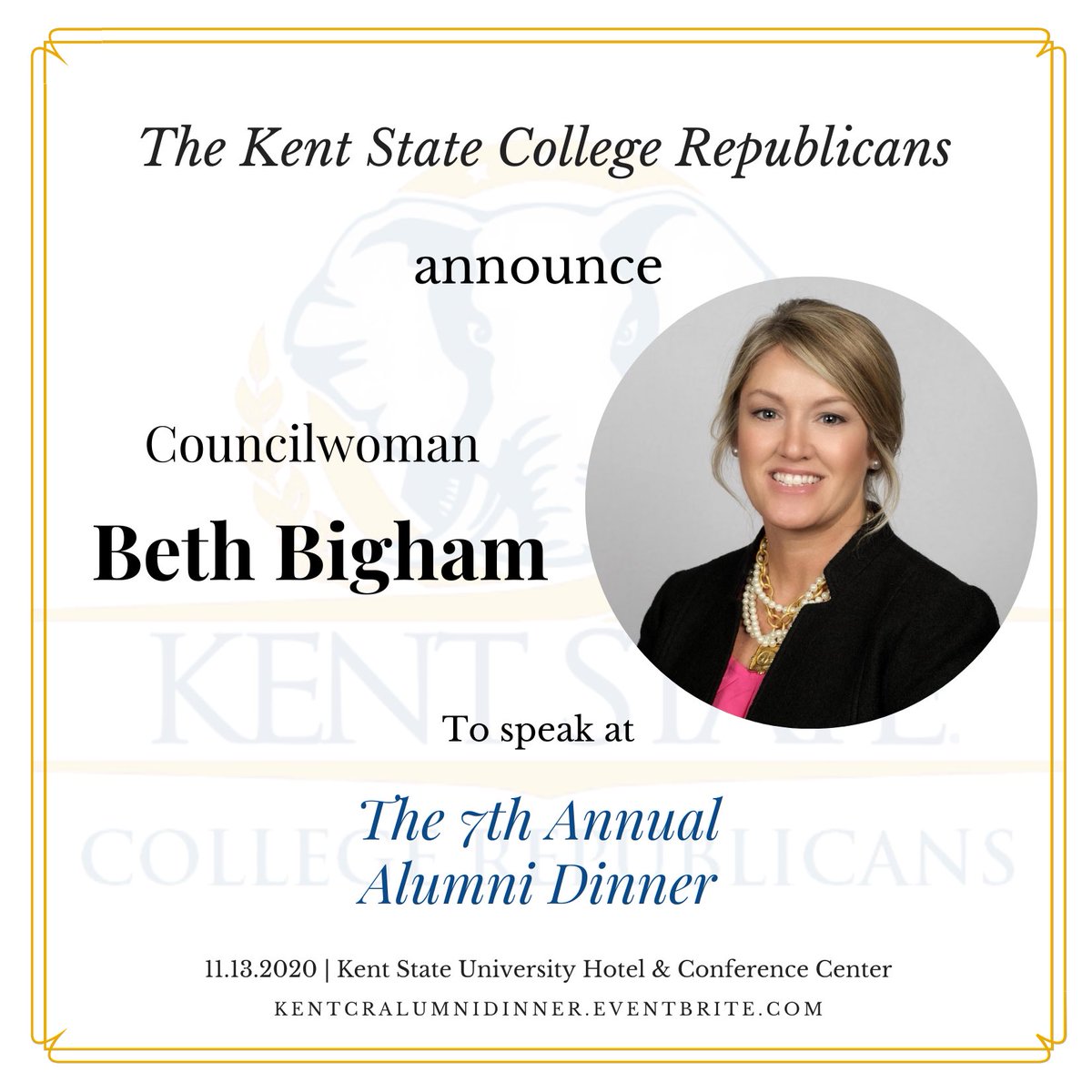 Tomorrow we will be joined by Councilwoman Beth Bigham who will be leading us in prayer at our Alumni Dinner! 🙏🏻

See you all tomorrow!
