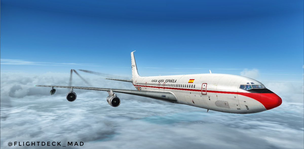 FlightDeck_MAD's tweet photo. Ya estamos en vuelo en @IVAOES con el maravilloso B707-368C del 47 Grupo de Fuerzas Aéreas Virtual de la @fuerzaeraEAV con destino Djibouti. 

Por delante nos quedan unas cuantas horas de vuelo. Esperemos que sea un vuelo tranquilo y podamos cumplir nuestra misión. 

✈️🇪🇸 https://t.co/2pkG1y2pZX