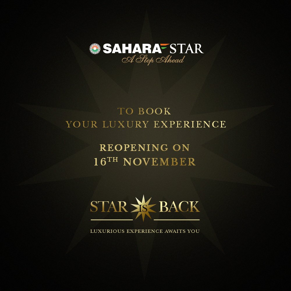 sahara_star's tweet photo. Enjoy mouth watering cuisines to your hearts delight made with love and royal recipes.
For reservations call us on :
 022 39807444

#SaharaStar #followthestar #luxuryhotels #starisback #celebration #happiness #welcomeback #grandreopening #safteyfirst #royalrecipes #cusine #chef https://t.co/FYcBOTBCKU