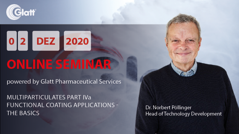 glatt_group's tweet photo. Do you want to achieve a #targeted #release of the #API? Or a #taste #masking? Then join our #webinar "Multiparticulates Part IVa: Functional #coating applications – The Basics" and learn the basics of #functionalcoating. Register now:
https://t.co/tA3r4b6wHq) https://t.co/sgOXmZtVIZ