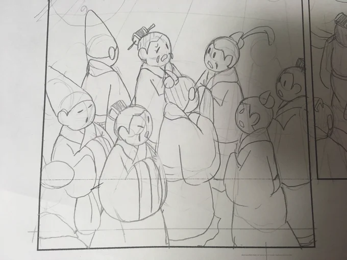 こーゆー群臣描くときアシスタントさん来て欲しい… 
