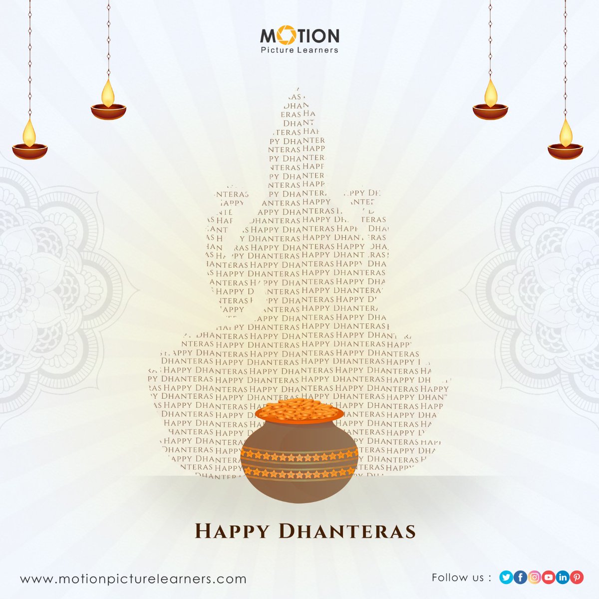 MotionPLearners's tweet photo. 💰¦ BEST WISHES ON DHANTERAS ¦💰
.
From- Motionpicturelearners Family
#dhanteras2020 #festiveseason #festiveseason #designagency #diwali #dhanteras #laxmi #ganesh #money #dhan #happydhanteras #november #festivenovember #2020 #local #golocal #diya #india #indianfestival
#festival https://t.co/45E9R8VS66