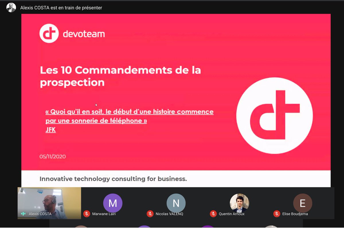 Merci @DevoteamFrance pour la formation de ce soir ! Au programme : la prospection.

#WeAreJE