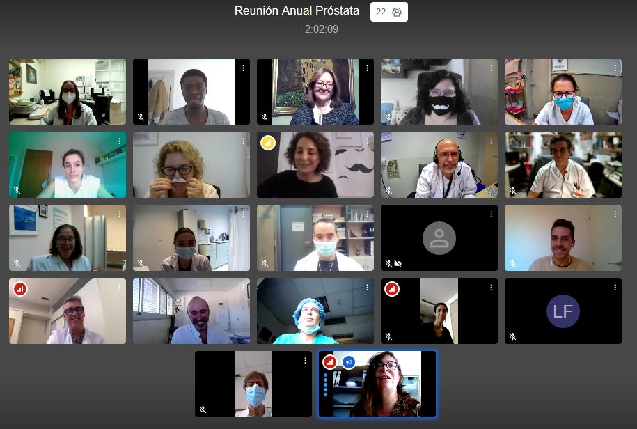 HMar_research's tweet photo. 26th meeting of the Multicentric Spanish Group Of Clinically Localized #ProstateCancer, which is in charge of the Spanish cohort for @Movember Foundation's #TrueNTH Global Registry . This year, our post-meeting #Movember2020 photo had to be a screenshot! @GarinOlatz @Aurea_MM https://t.co/WIoANER2Wa