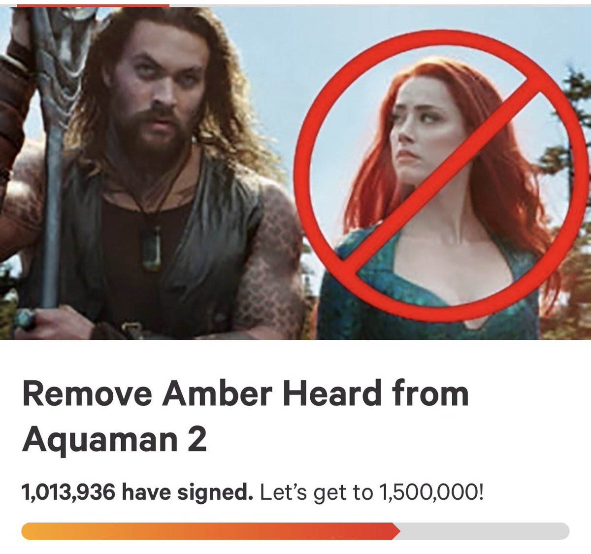 4) OVER ONE MILLION PEOPLE WANT AMBER HEARD FIRED.This is a pretty obvious reason why WB should fire Amber Heard.*Sign the petition if you haven't:  https://www.change.org/p/dc-entertainment-remove-amber-heard-from-aquaman-2 #AmberHeardIsAnAbuser  #FireAmberHeard  #JusticeForJohnnyDepp