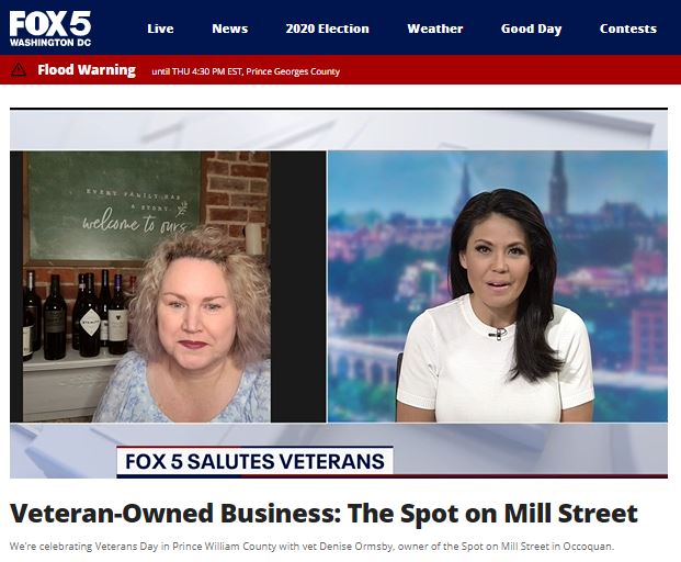 VisitPWC_PR's tweet photo. Thanks, @Fox5DC for highlighting @SpotStreet for Veteran’s Day! https://t.co/4MxCxbRlIx 

Just one of the #veteranowned businesses @VisitPWC. Explore some Veterans Day Tribute Events Here: https://t.co/udENsAUaEd @TravelandDish @FunInFairfax @BeltwayBargain @ABC7Kidd @InsideNoVA https://t.co/ZO8L3wIqxS