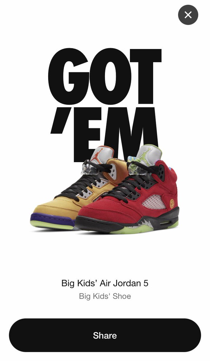 munchlaxed's tweet photo. I managed to get a pair of the Jordan 5 What The - I WANTED THEM BECAUSE THEY REMIND ME OF MY BOY PIETRO. 🥺🤡 https://t.co/f1IaX9fWqq