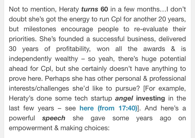 Wexboy_Value's tweet photo. Best inv’t theses are far more qualitative than quantitative...

In the end, THIS was the most critical para in my #CplResources writeup...

...Heraty started takeover talks in March, only a MONTH before her #milestone 60th b’day!

https://t.co/JD7bX9PEWl

https://t.co/It9pzGckXq https://t.co/PYdKsIkfyC