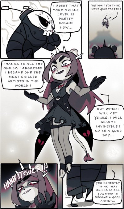 The final battle is here

DeadSlug vs The dark queen of skillz (suizilla ultimate form)
Will he be able to bring back his friend to reason ? 

The answer in this chapter ‼️ 