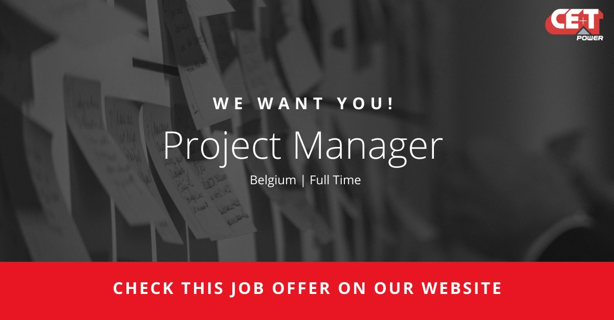 cet_power's tweet photo. We are looking for a Project Manager to join our team in Belgium!
📝 Job offer: https://t.co/TXUXse9FPG
#joboffer #projectmanager #hiring https://t.co/bk9iNzTc1H