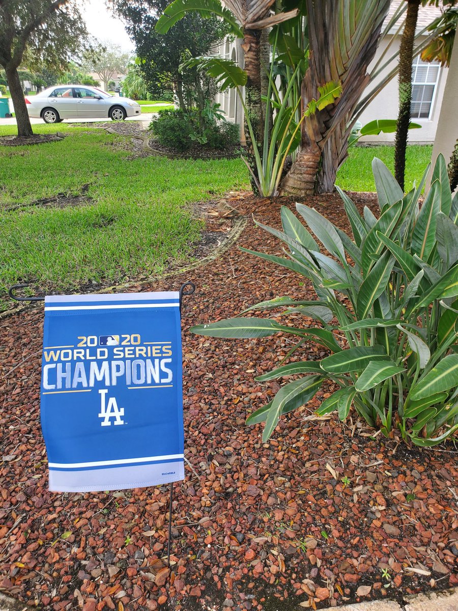 wolfmittenz's tweet photo. Was I wrong to hum the #Olympics theme as I changed out my @Dodgers flag for a #WorldSeries flag? No. Did I see my neighbor walking his dog as I hummed loudly? Also no. #ImTheCrazyNeighbor #lifelongfan
#floridafan https://t.co/MxyerRSJ4F