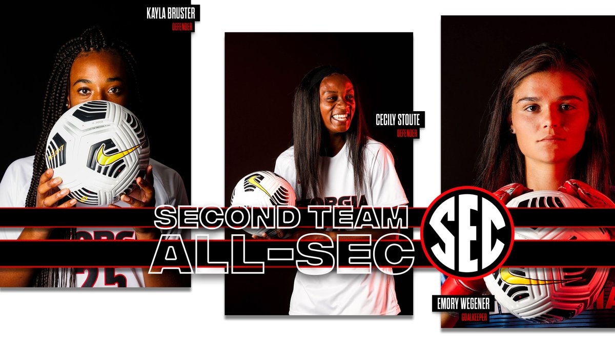 UGASoccer's tweet photo. Congratulations to Kayla Bruster, Cecily Stoute, and Emory Wegener for being named All-@SEC Second Team selections!

» https://t.co/kN5pslZVXb https://t.co/k3X8M6KiiP