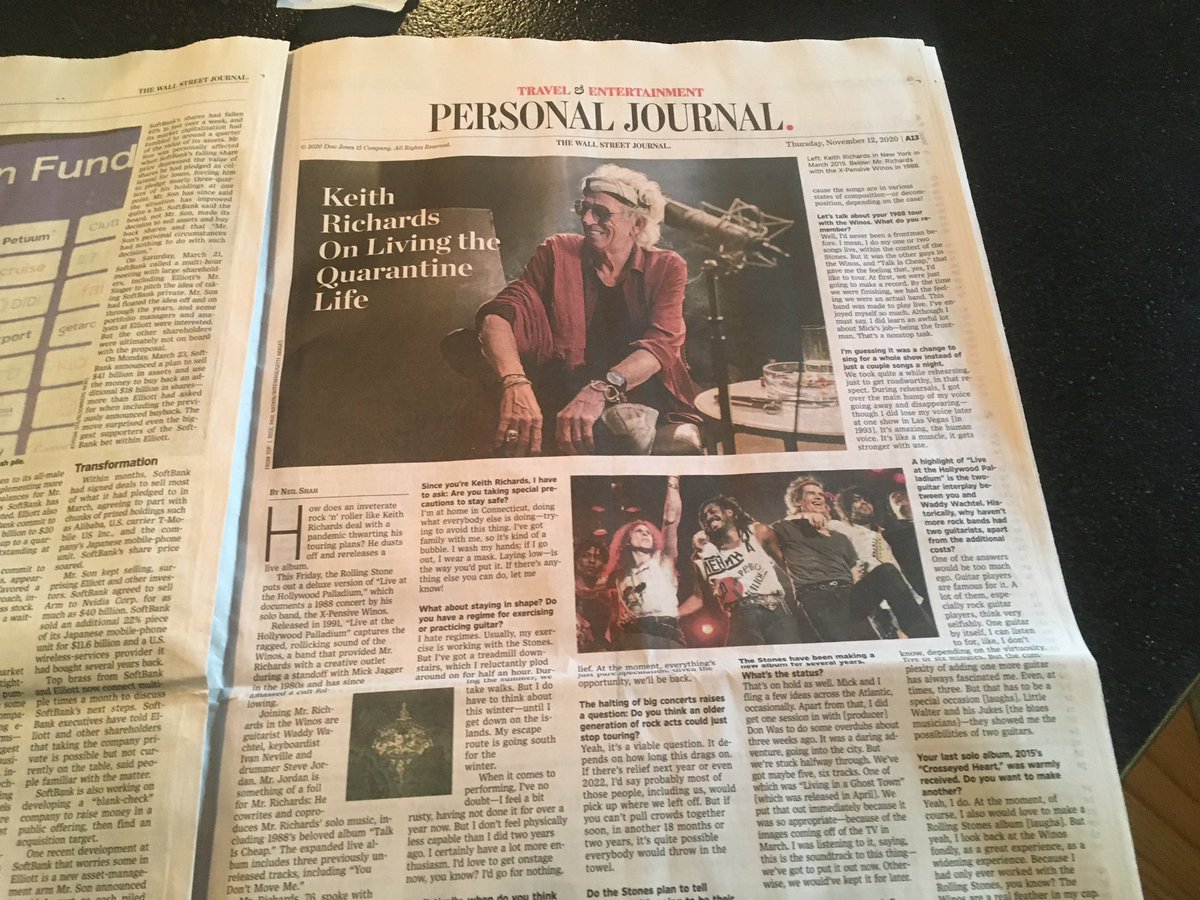 ... in the least surprising news of the day, turns out Keith Richards is surviving this pandemic just fine ...