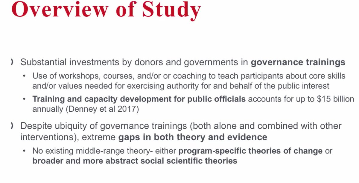 ndukup1's tweet photo. Due to gaps in theory and evidence @Reva__D @kamranHak @ryanmsheely aim to develop a MRT on governance training interventions. Looking forward to the paper and toolkit! @CEDILProgramme workshop  @FCDOResearch @Involve_FP @CampbellUKIRE @ACE_UJ
#Evaluation #MiddleRangeTheory https://t.co/HGfYD4Dcga