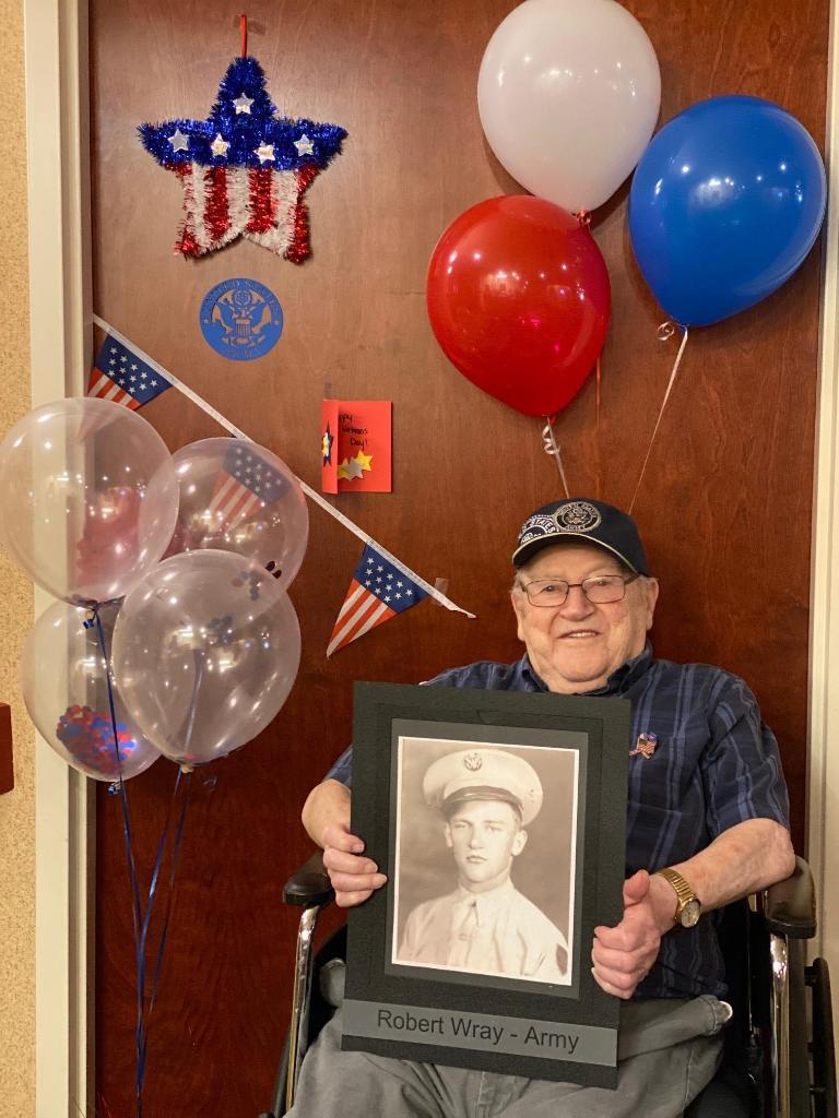 Our Life Enrichment team helped celebrate our amazing heroes for Veterans Day by decorating their doors, providing them with treats, and a certificate thanking them for their services! #TrilogyLiving #VeteransDay