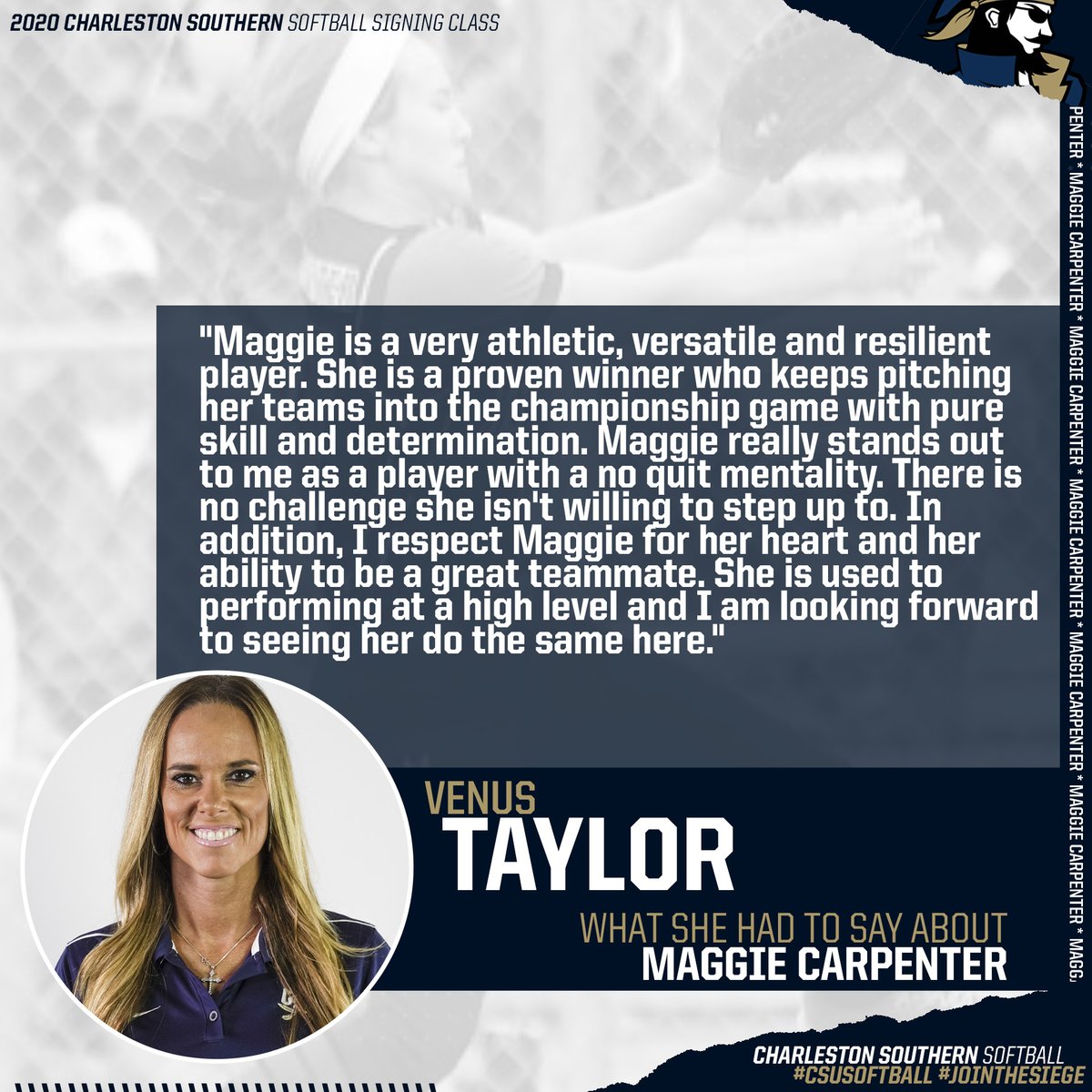 CSUBucsSoftball's tweet photo. She pitches it where they can't hit it. 190 strikeouts and 18 wins on her way to leading the team to the 2018 regional championships!

Welcome to the Buccaneer Family @2021Carpenter 

#JoinTheSiege https://t.co/I1SR1tDHIe