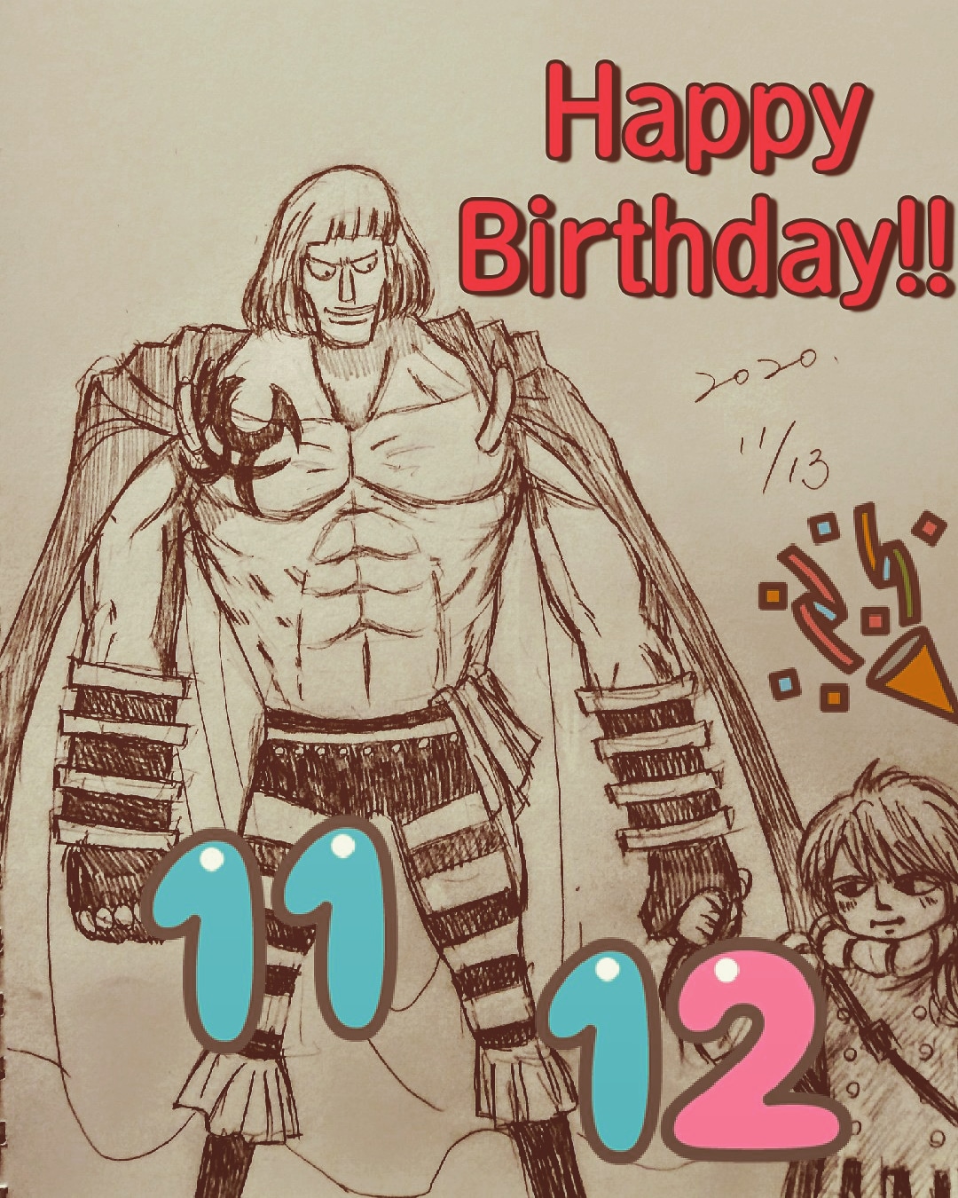 Yamatoro 本日11 13は 白ひげ海賊団11番隊隊長 キングデューの誕生日 おめでとうございます Onepiece ワンピース 白ひげ海賊団 誕生日 キングデュー 1日1絵 T Co C2mbx8lydv Twitter