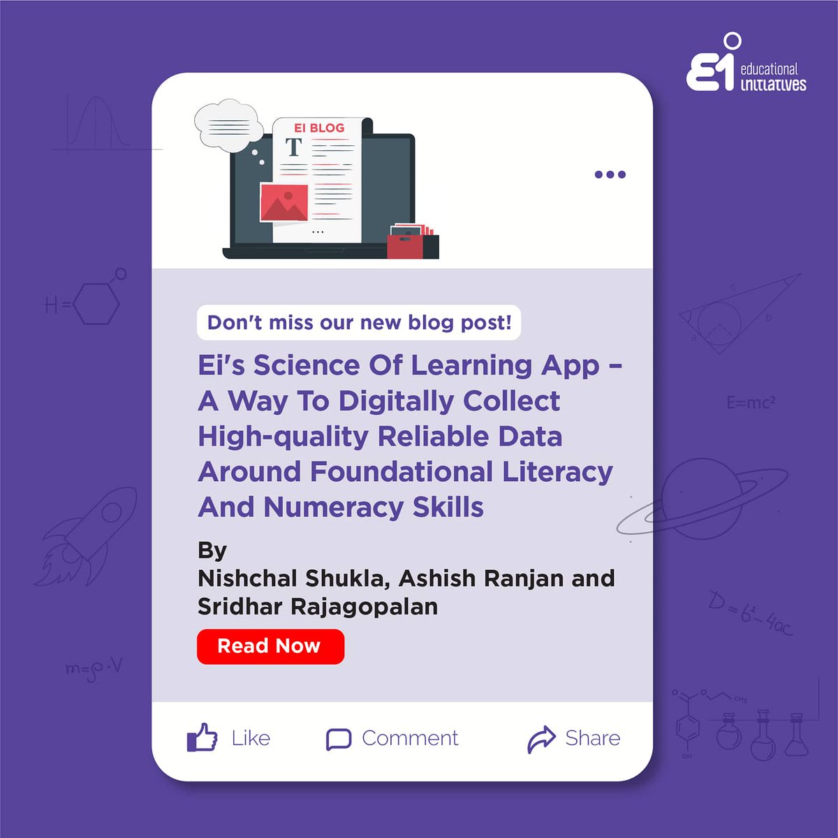 eistudy1's tweet image. The blog &quot;EI&apos;s Science of Learning App - talks about the foundational skills - Numeracy and Literacy and how they provide the base to build other skills needed in primary school &amp;amp; beyond. 
Read the blog here: blog.ei-india.com/2020/11/12/eis…

#EIBlog #EducationalInitiatives