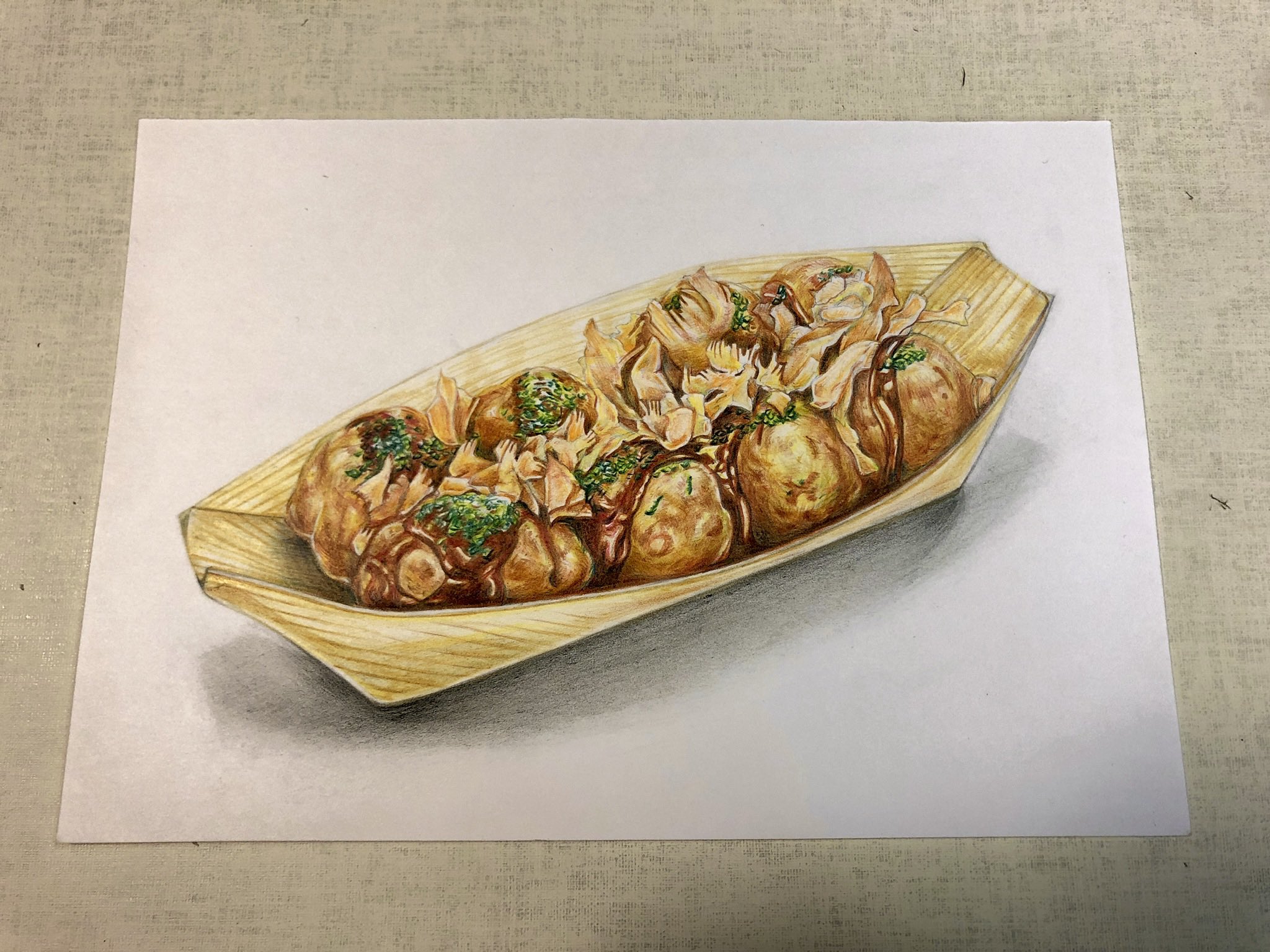 松田悟志 在 Twitter 上 イラストというか 似顔絵が描けるようになりたいなぁ 人を幸せな気持ちにするような絵 僕は典型的な ガチなデッサンは得意なのにイラストが描けないヤツです これは前のプレバトで描いた絵 色鉛筆画 タコ焼き T Co