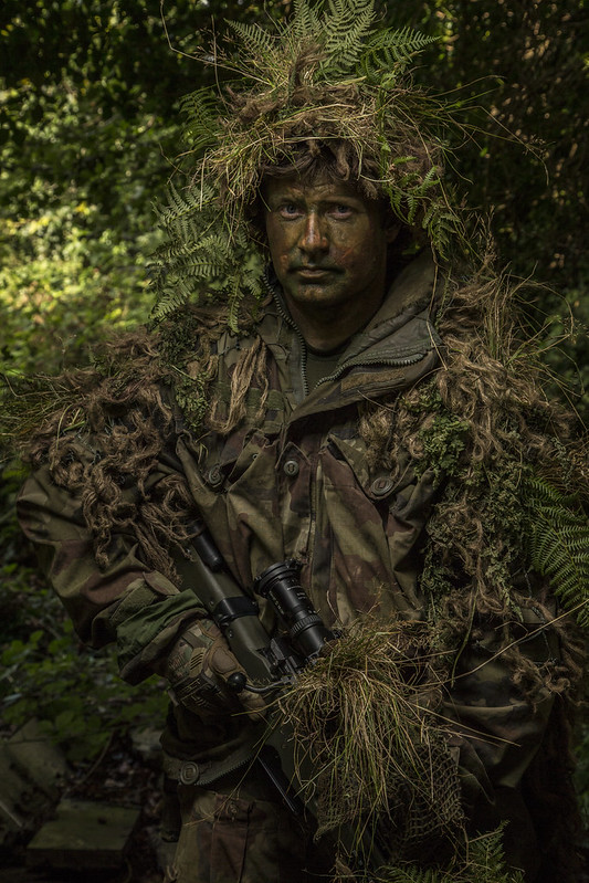 For this soldier his uniform is one part of his ability to blend in.Camouflage and concealment in the field, or the lack of, comes from the ability to use or mask shape, shine, shadow, sound, silhouette and movement.His uniform is the start point. @SchoolInfantry