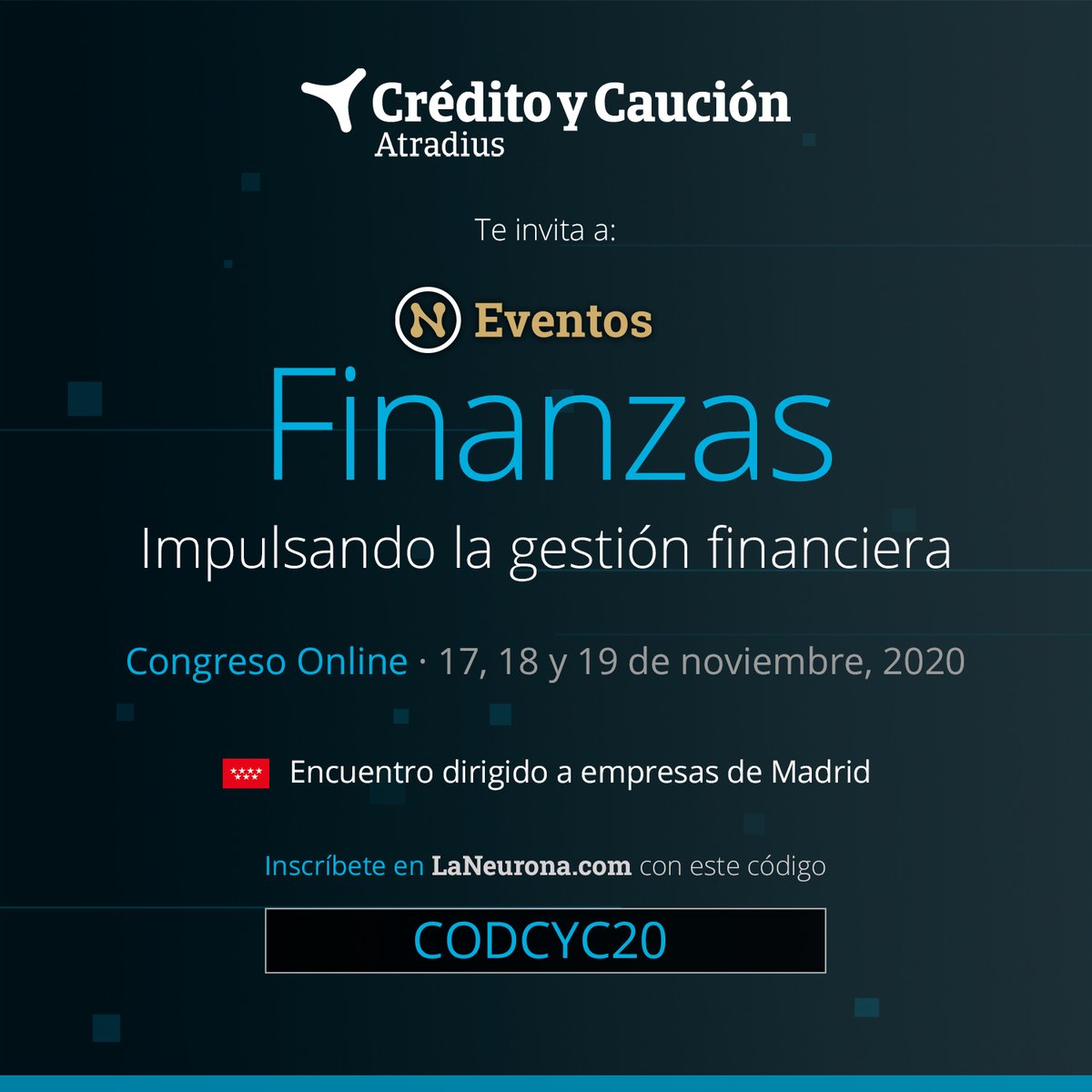 GincaHer's tweet photo. La semana que viene tienes una cita en #LaNeuronaFinanzas Madrid. 3 días de sesiones con los mejores ponentes hablando de lo que te interesa: gestión de riesgos, credit management y morosidad.  ¡Te esperamos! @LaNeurona_com 
https://t.co/7RN36a8UUb https://t.co/yGCsoVveiB