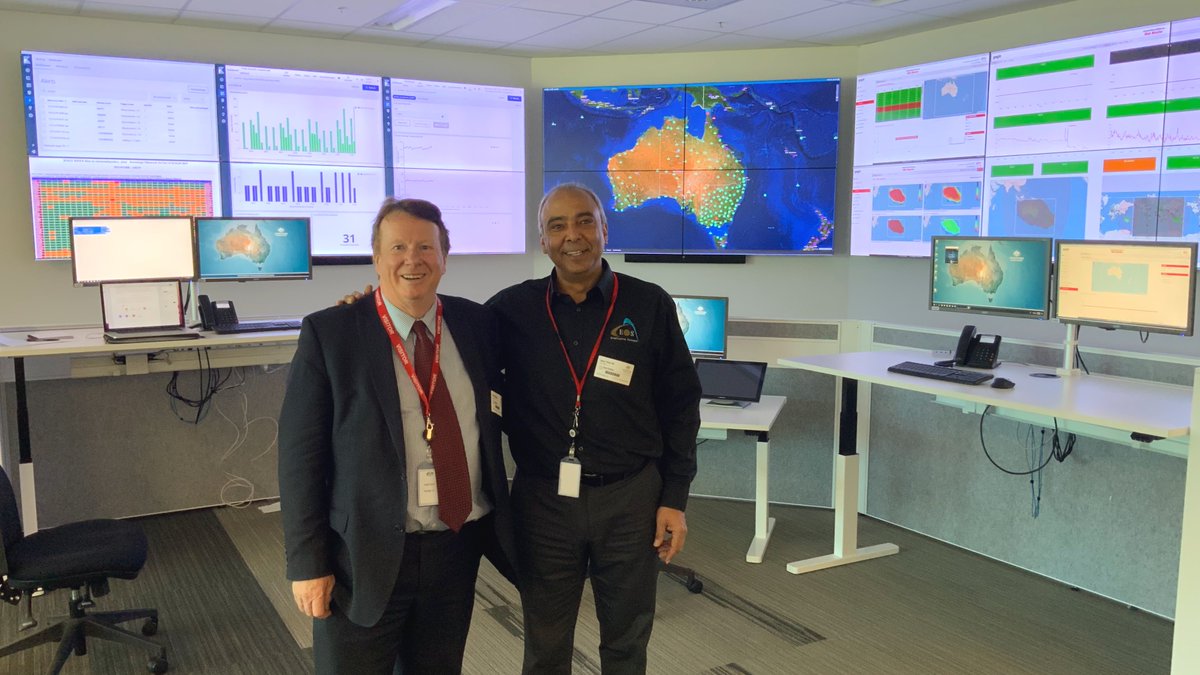 EosGNSS's tweet photo. Happy #tbt! One year ago today, we were standing in the control center of the new Australian #SBAS! At the time, it was less than one month old. 😮 🛰
We can't wait to see what the future holds for this amazing system! @GeoscienceAus @esriaustralia @4Dglobal #GIS #GNSS #Ozri https://t.co/8xshQPOKJx