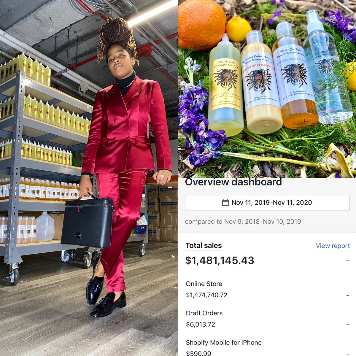 Niathelocgod's tweet photo. 20 Year old, Black, Queer, Female Entrepreneur makes nearly 1.5 MILLION DOLLARS in her first year of business 🥂🎊 https://t.co/Vimr1Ni7V0