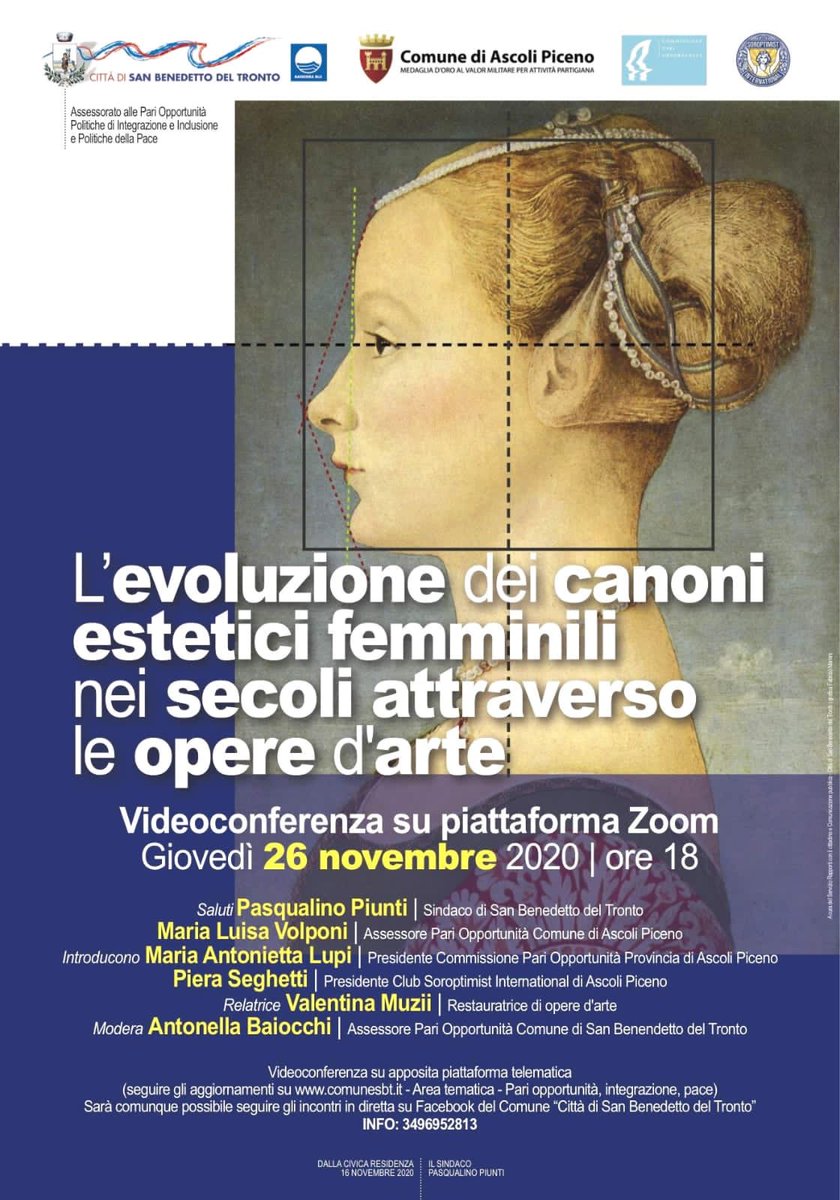 SoroptimistAp's tweet photo. L'EVOLUZIONE DEI CANONI ESTETICI FEMMINILI

Giovedì 26 Novembre 2020 alle ore 18:00:L'EVOLUZIONE DEI CANONI ESTETICI FEMMINILI NEI SECOLI ATTRAVERSO LE OPERE D’ARTE.
Con l’intervento della Presidente del Soroptimist di Ascoli Piceno, Avv. Piera Seghetti @allunae35 @SIItalia https://t.co/zAy5OHOCpv