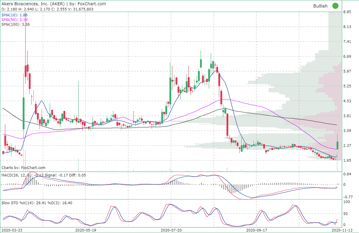 9TradingDotCom's tweet photo. #Akers Biosciences ( $AKER) in action, jumped over 45% on heavy volume. 
https://t.co/PUZ6XGbsTd https://t.co/Lkonk8SJQz